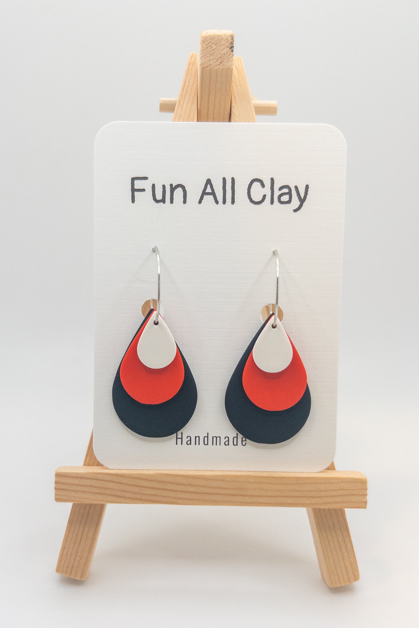 Upper St. Clair Black, Red and White Layered Tear Drop