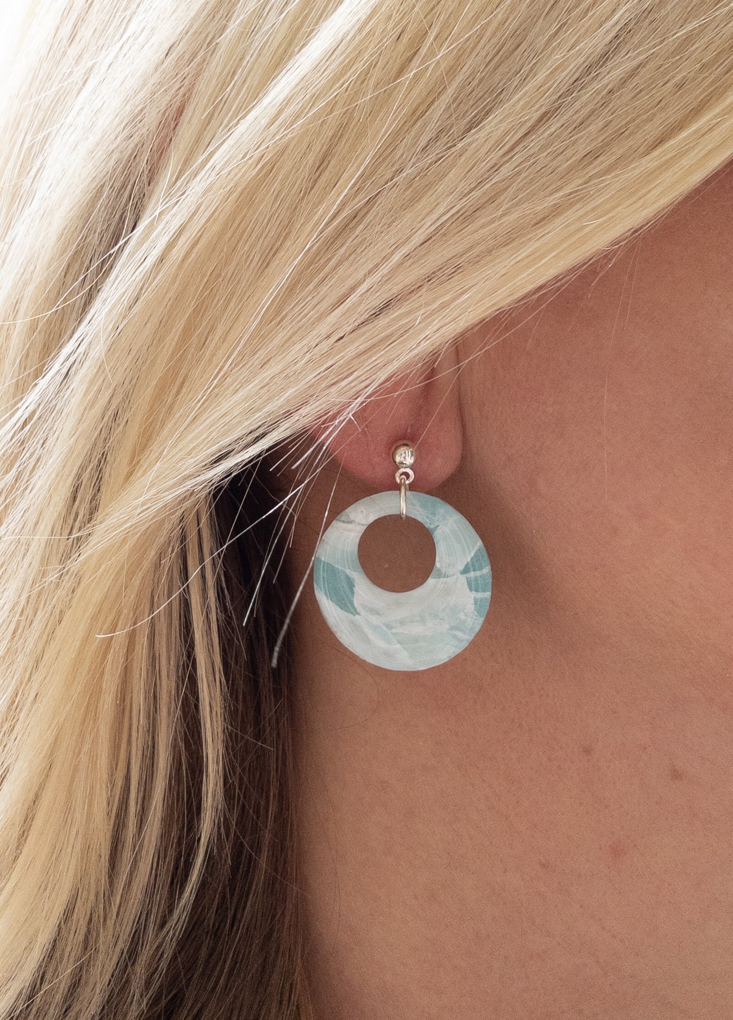Aqua Blue Sea Glass Cosmic Cutout
