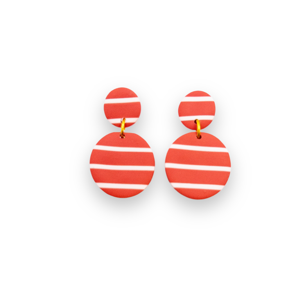 Coral Stripe Double Circle