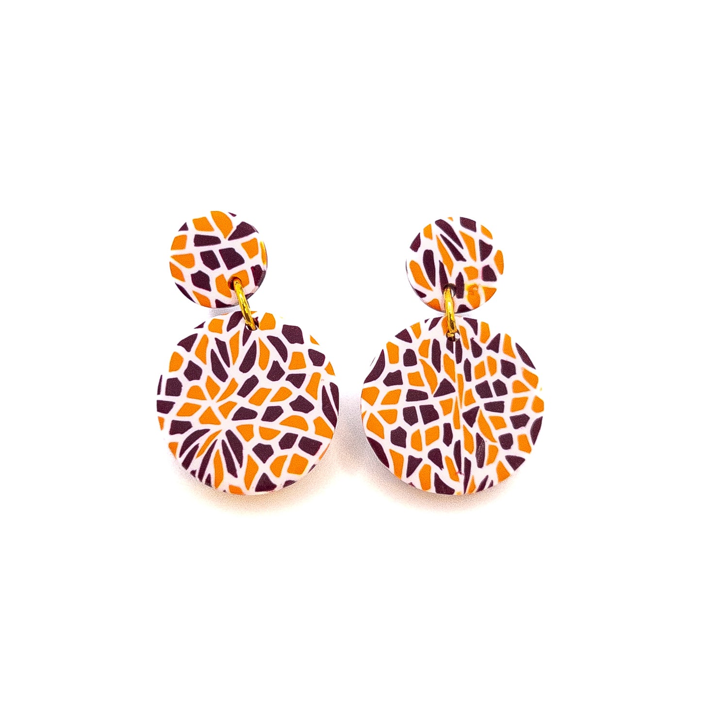 Maroon and Orange Mosaic, Double Circle