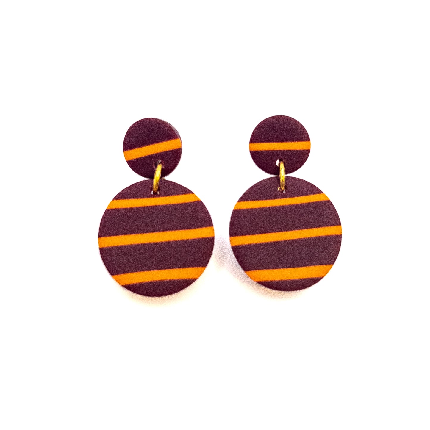 Maroon and Orange Striped, Double Circle