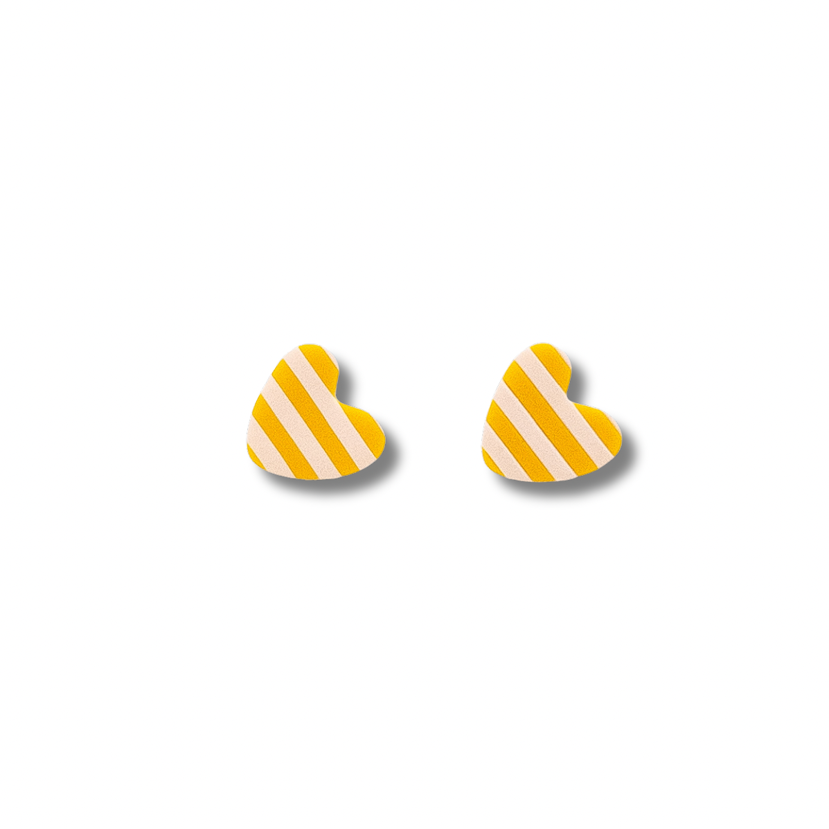 Sunny Striped Mini Heart Studs