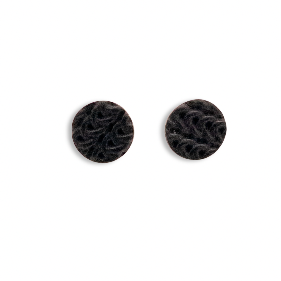 Mini Circle Stud, Black Knit