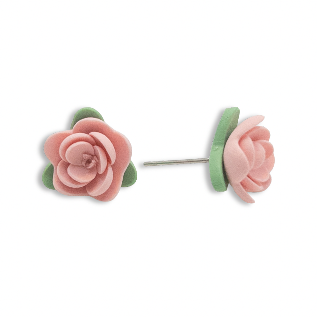 Layered Rose Stud - multiple colors available