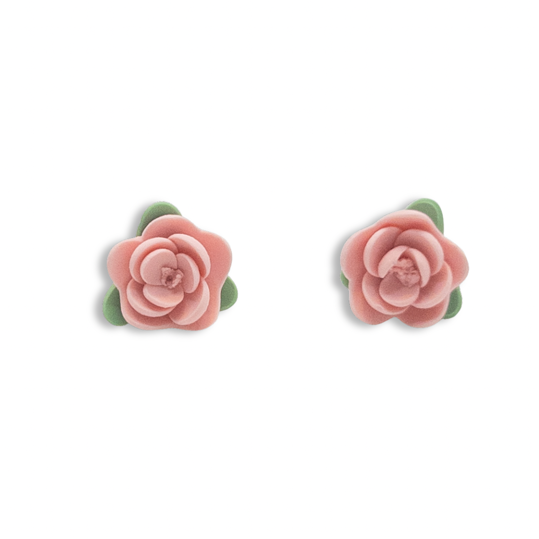 Layered Rose Stud - multiple colors available