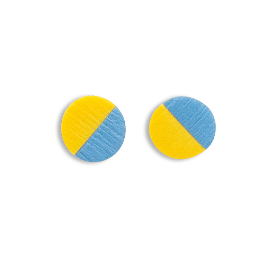 Mt. Lebanon Blue and Yellow, Mini Circle Stud