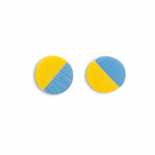Mt. Lebanon Blue and Yellow, Mini Circle Stud