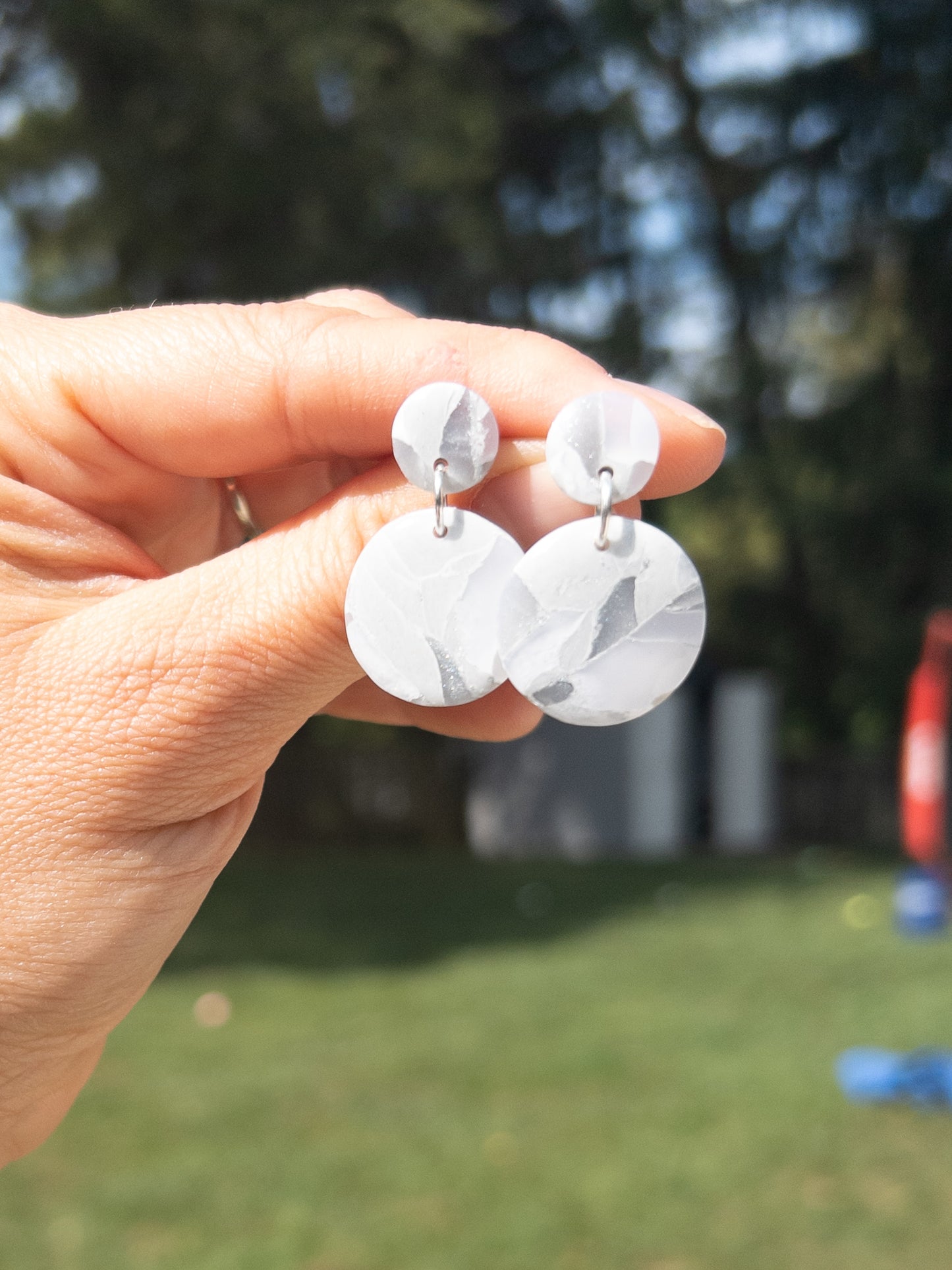 Light Grey Sea Glass Earrings