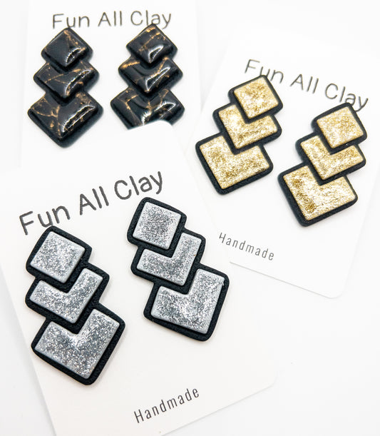 Amy Party Square and Chevron earrings (multiple colors available)