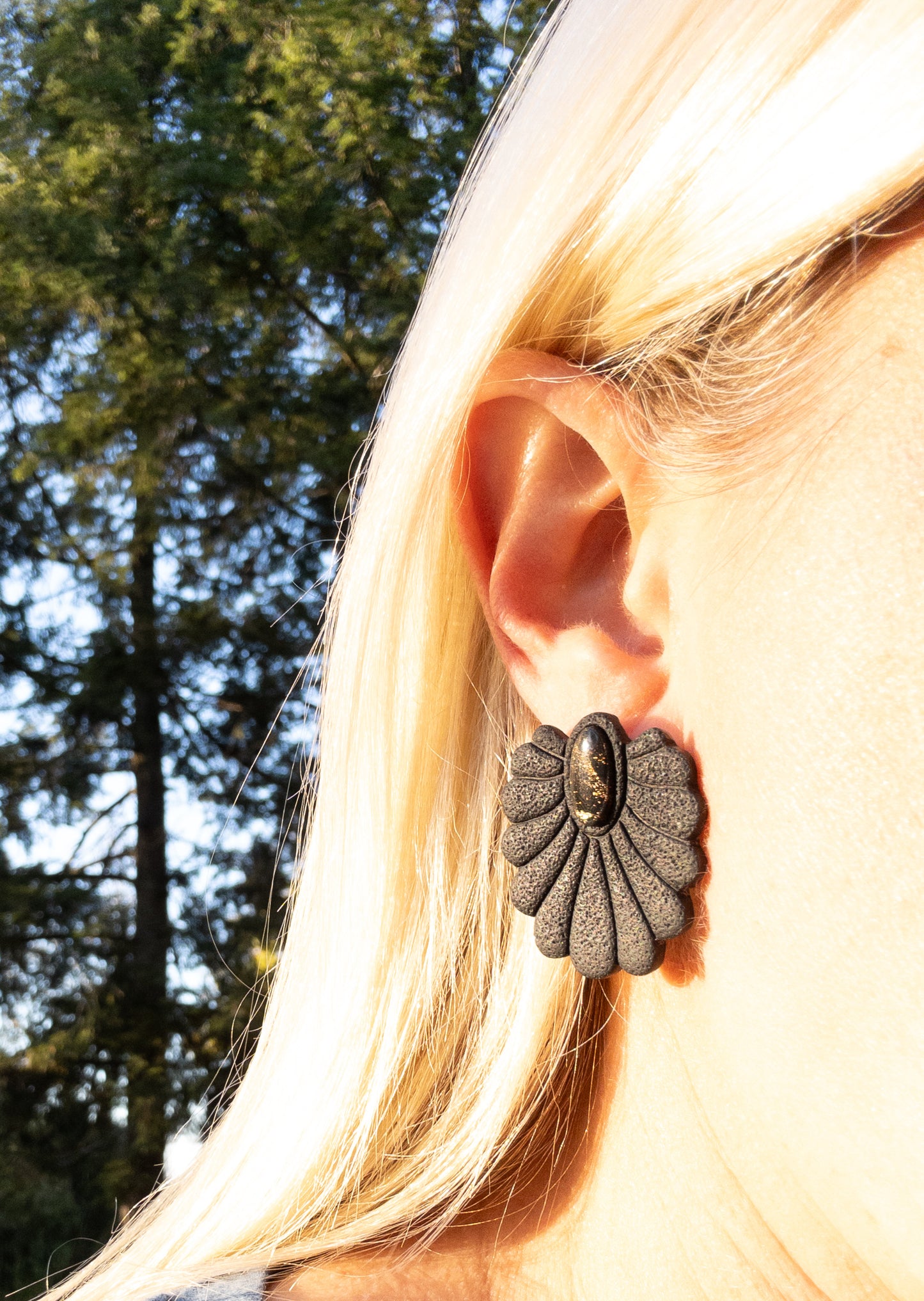 Fluted Inlay Earrings