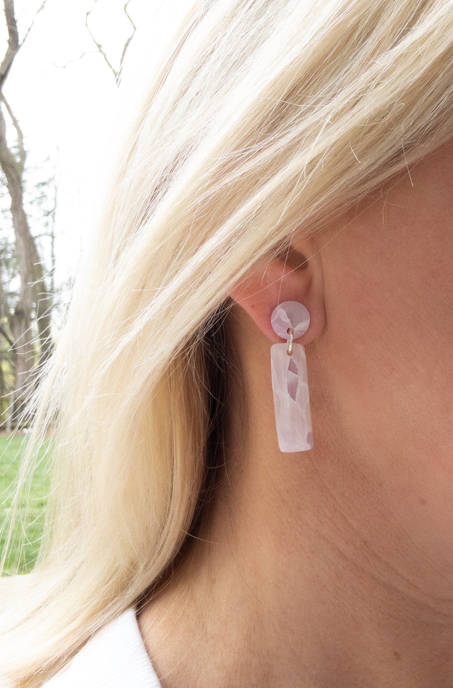 Lavender Sea Glass Laura Dangle