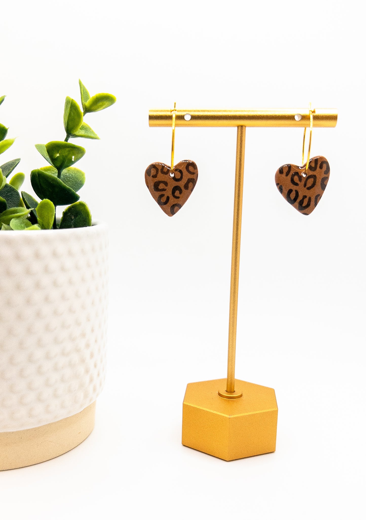 Leopard Print Heart Hoop
