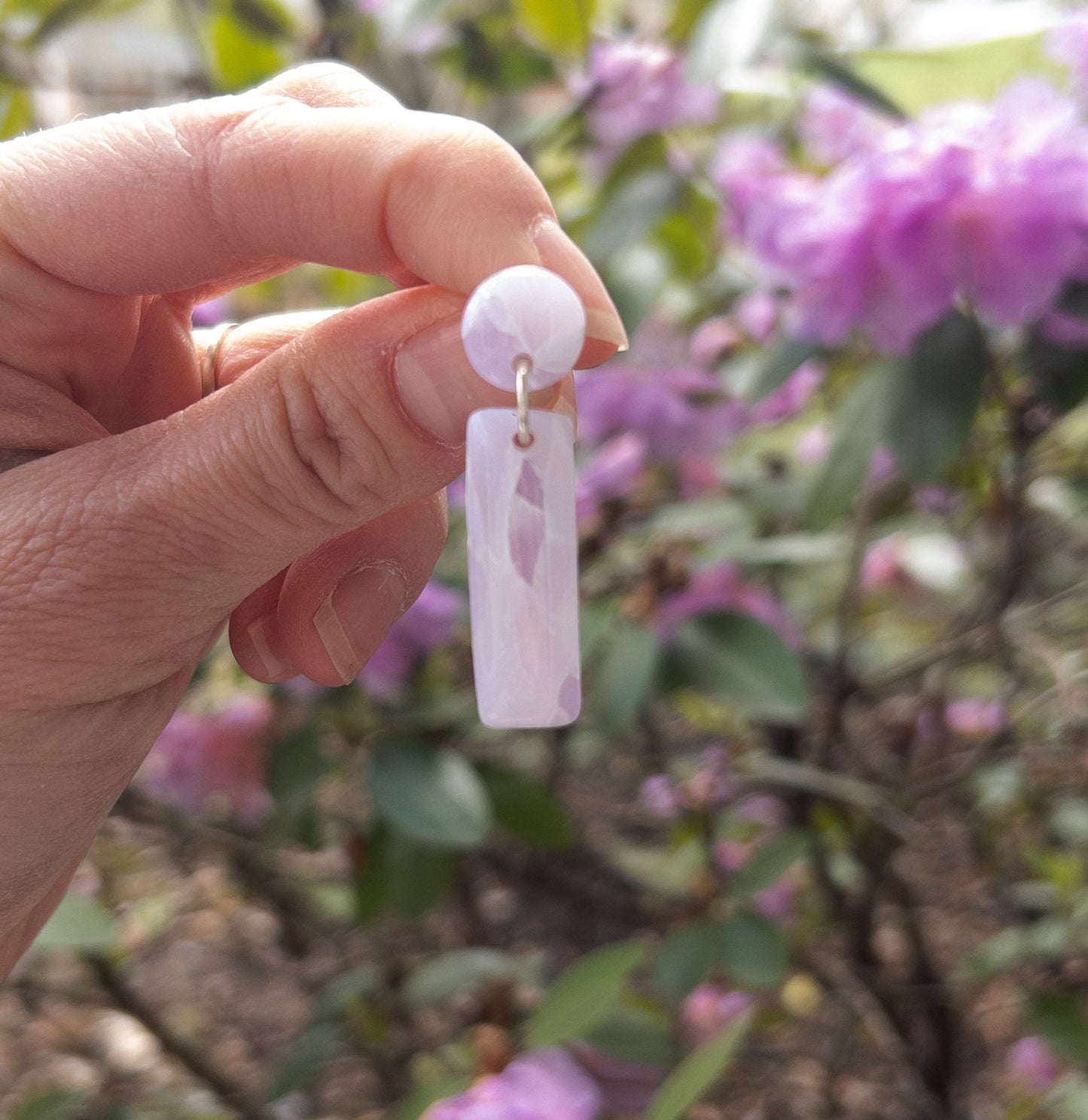 Lavender Sea Glass Laura Dangle