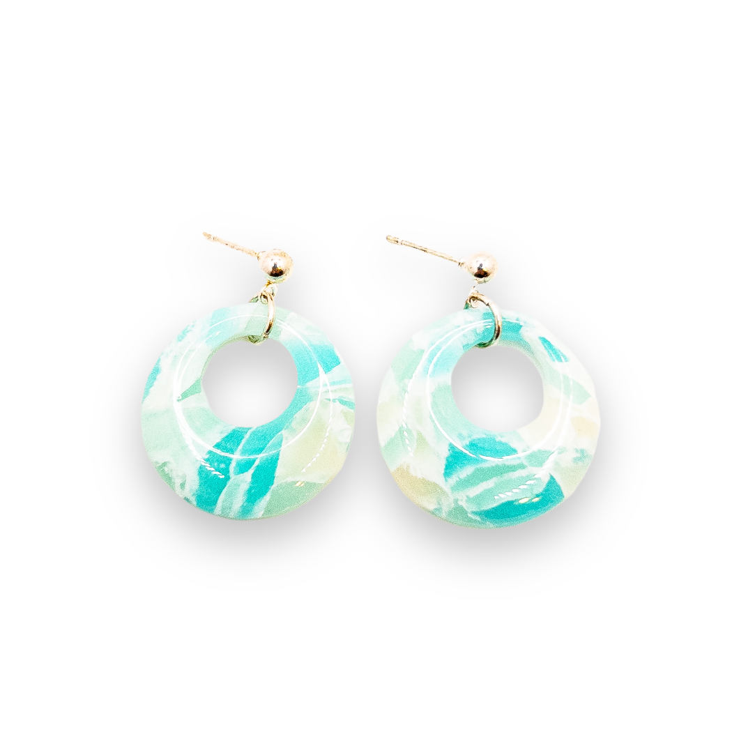 Aqua Blue Sea Glass Cosmic Cutout