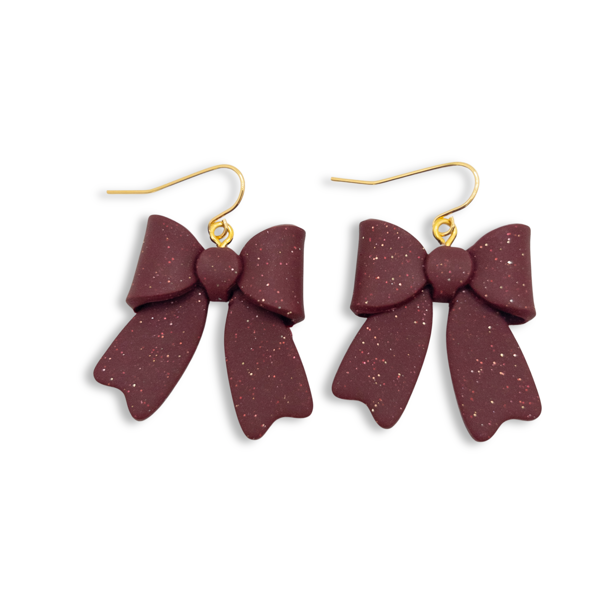 Bow Dangle, Garnet Red and Gold Sparkle