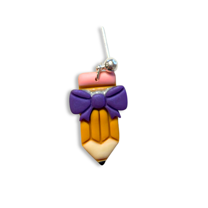 Pencil with Purple Bow – Fun All Clay